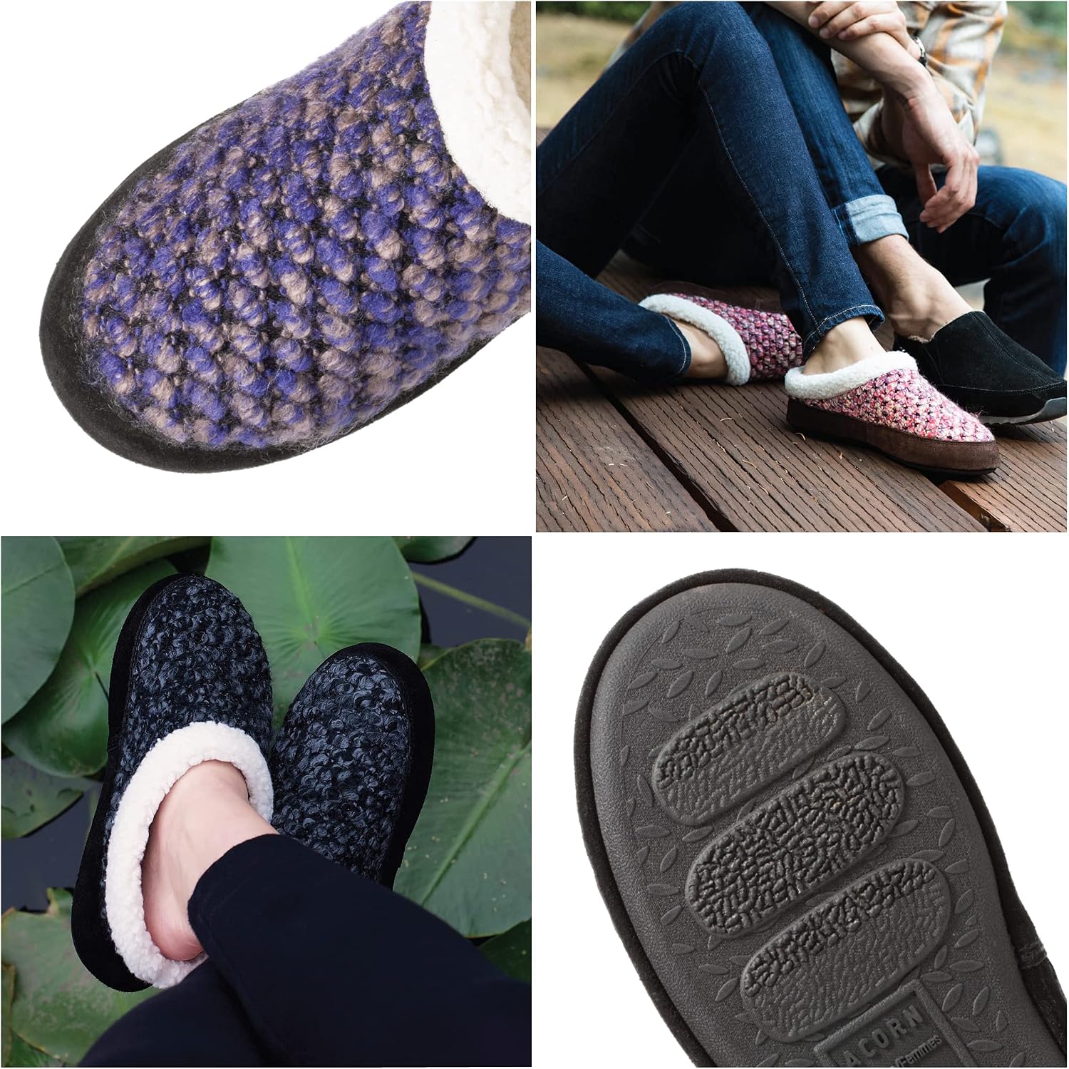 Acorn Women's Clog Slipper, Multi-Layer Memory Foam Footbed with a Soft Berber Lining and Suede Sidewall