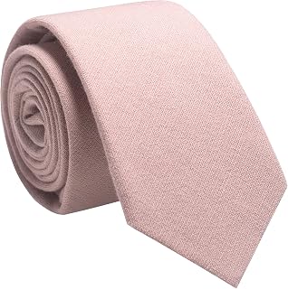 Solid Color Cotton Slim Tie Skinny Necktie for Men 6cm