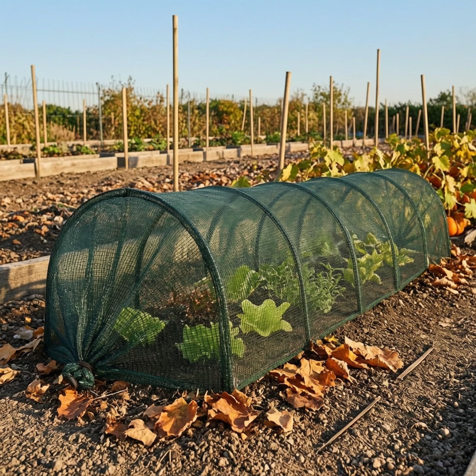 Tunnel per Piante con Rete Traspirante | Robusto, Copertura a Tunnel in Rete, Leggero, per, Giardinieri, Agricoltori, Verde Scuro