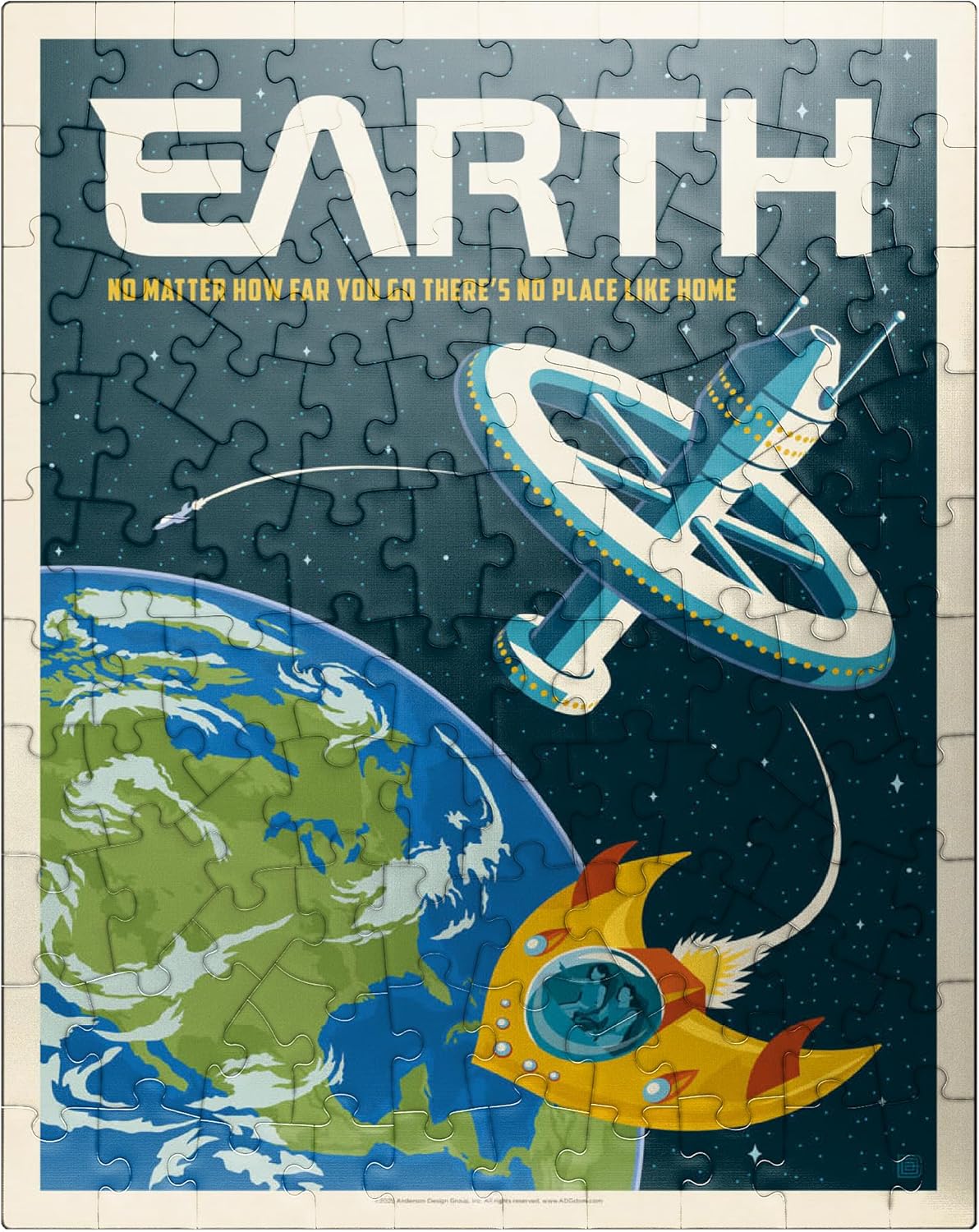 MyPuzzle Earth: No Place Like Home, Vintage Poster - Premium 500 Piece Jigsaw Puzzle for Adults