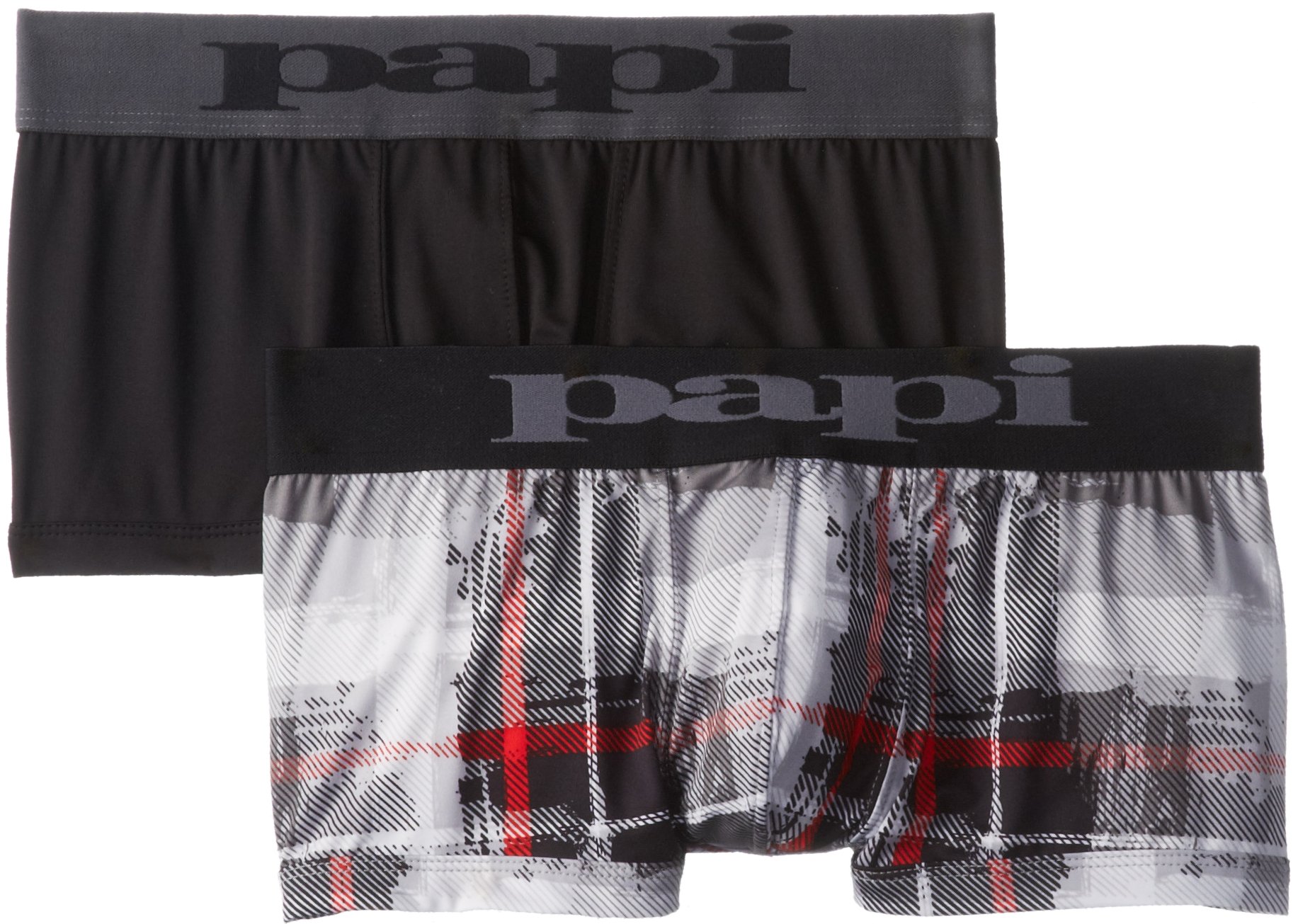 Papi Men's 2-Pack Brushstroke Plaid Brazilian Trunk