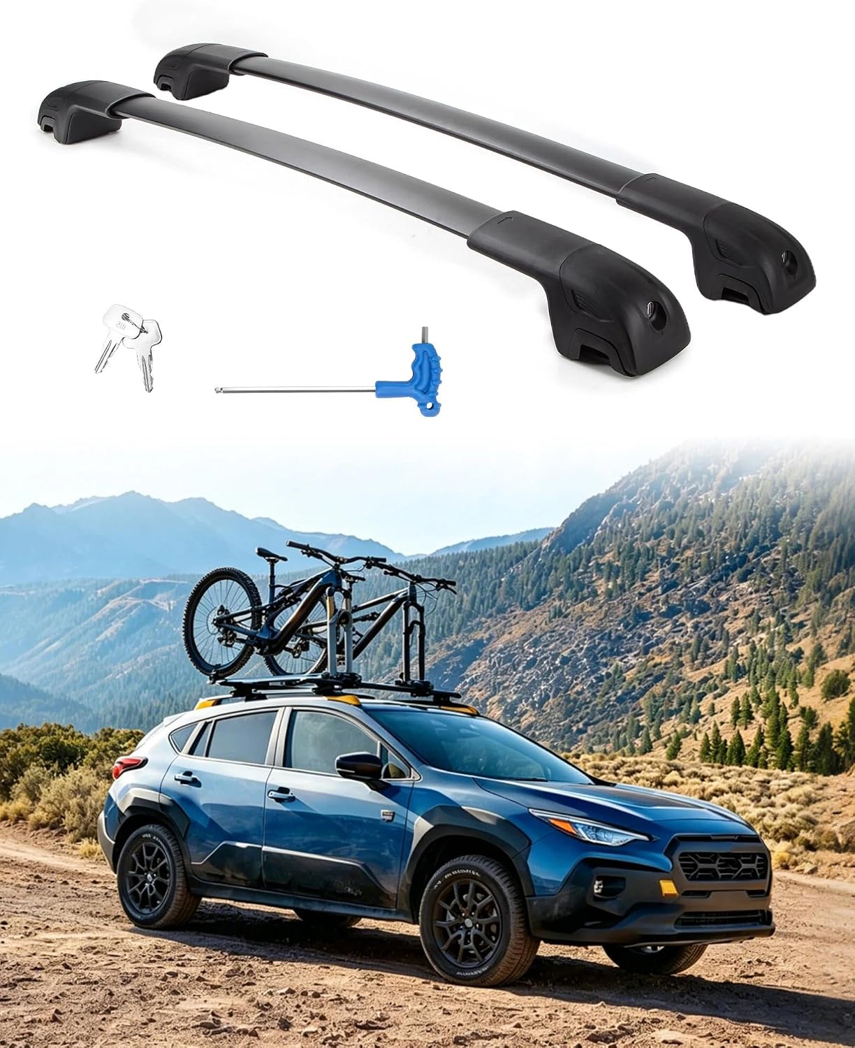 Upgraded 300LB Aluminum Roof Rack Cross Bars for 2024-2026 Crosstrek