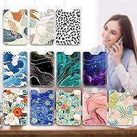 Vista 7 de Cartera para teléfono celular, tarjetero de cuero, se pega en la parte posterior del teléfono y la parte posterior del teléfono, funda para tarjetas