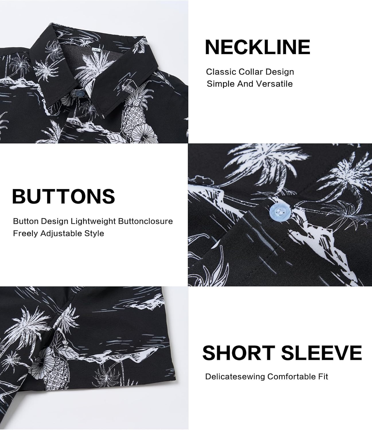 Hawaiian Shirt for Men Short Sleeve Tropical Floral Beach Shirts Casual Vacation Button Down Shirt for Summer - Image 6