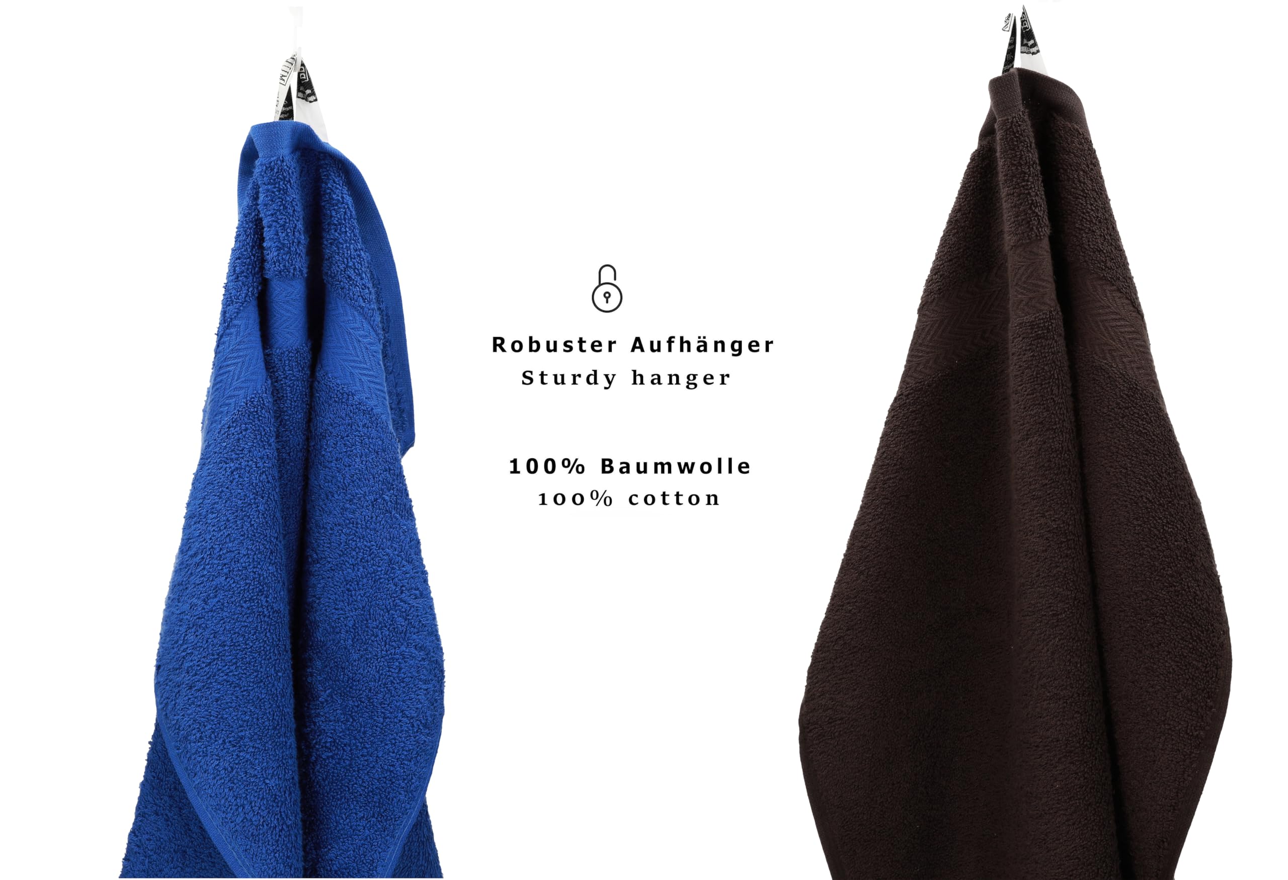 Betz 10-częściowy zestaw ręczników Classic 100% bawełna 2 ręczniki kąpielowe 4 ręczniki do rąk 2 ręczniki dla gości 2 ręczniki do rąk kolor błękit królewski i ciemnobrązowy