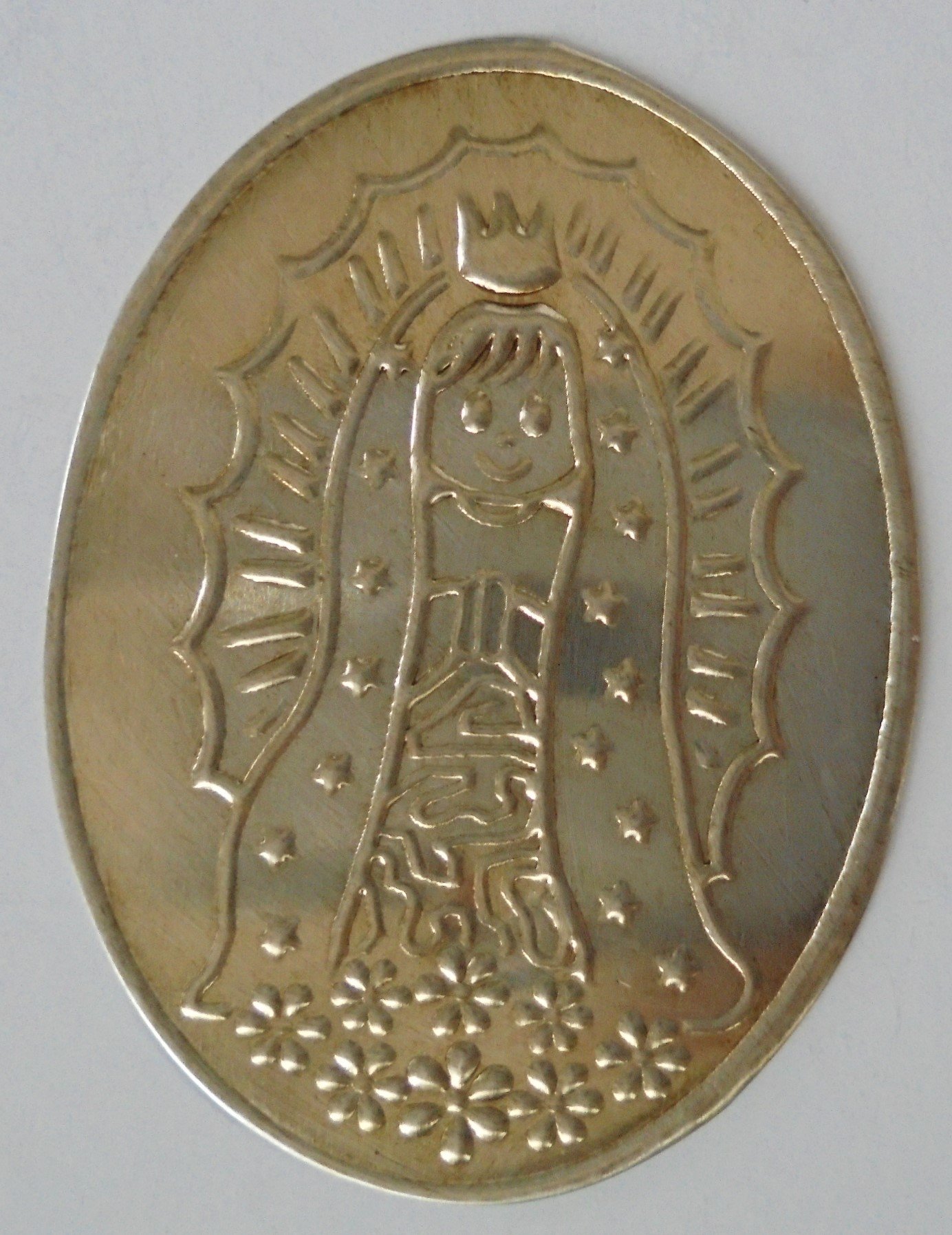 GUADALUPE'S VIRGIN Stamp Metal Embossing 2 X 1.5 Inches Appros Repujado Embellishment 12 pieces