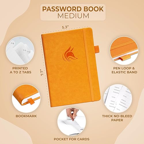 Miniatura 14 de Clever Fox - Libreta de contraseñas con pestañas alfabéticas, organizador de direcciones de Internet, tamaño pequeño de bolsillo, para inicios de