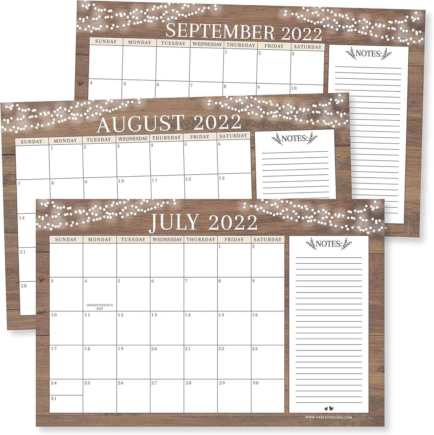 Large Desk Calendar 20222023 2022 Rustic Wall Calendar