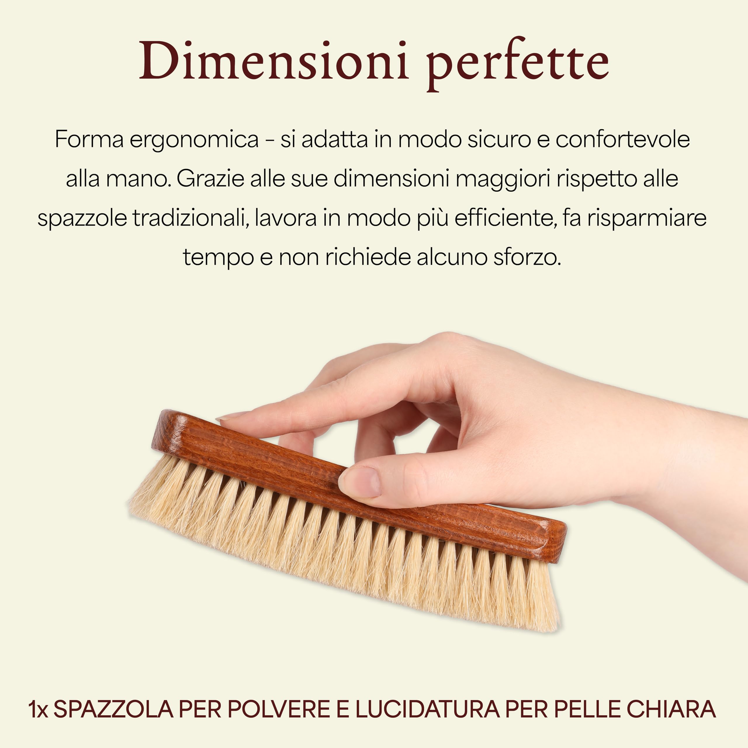 Langer & Messmer Spazzola per scarpe in pregiato crine di cavallo per un'efficace lucidatura delle scarpe - La spazzola per lucidare le scarpe a livello professionale Singolarmente o in set da due