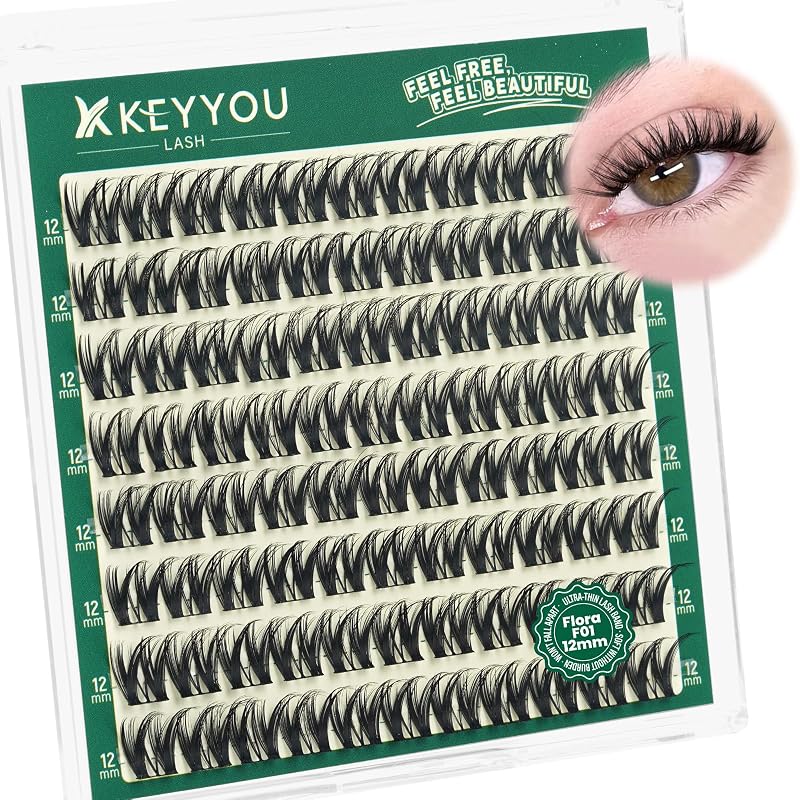 Cílios Postiços em Tufo KEYYOU Flora Lash Clusters D Curl 12 mm
