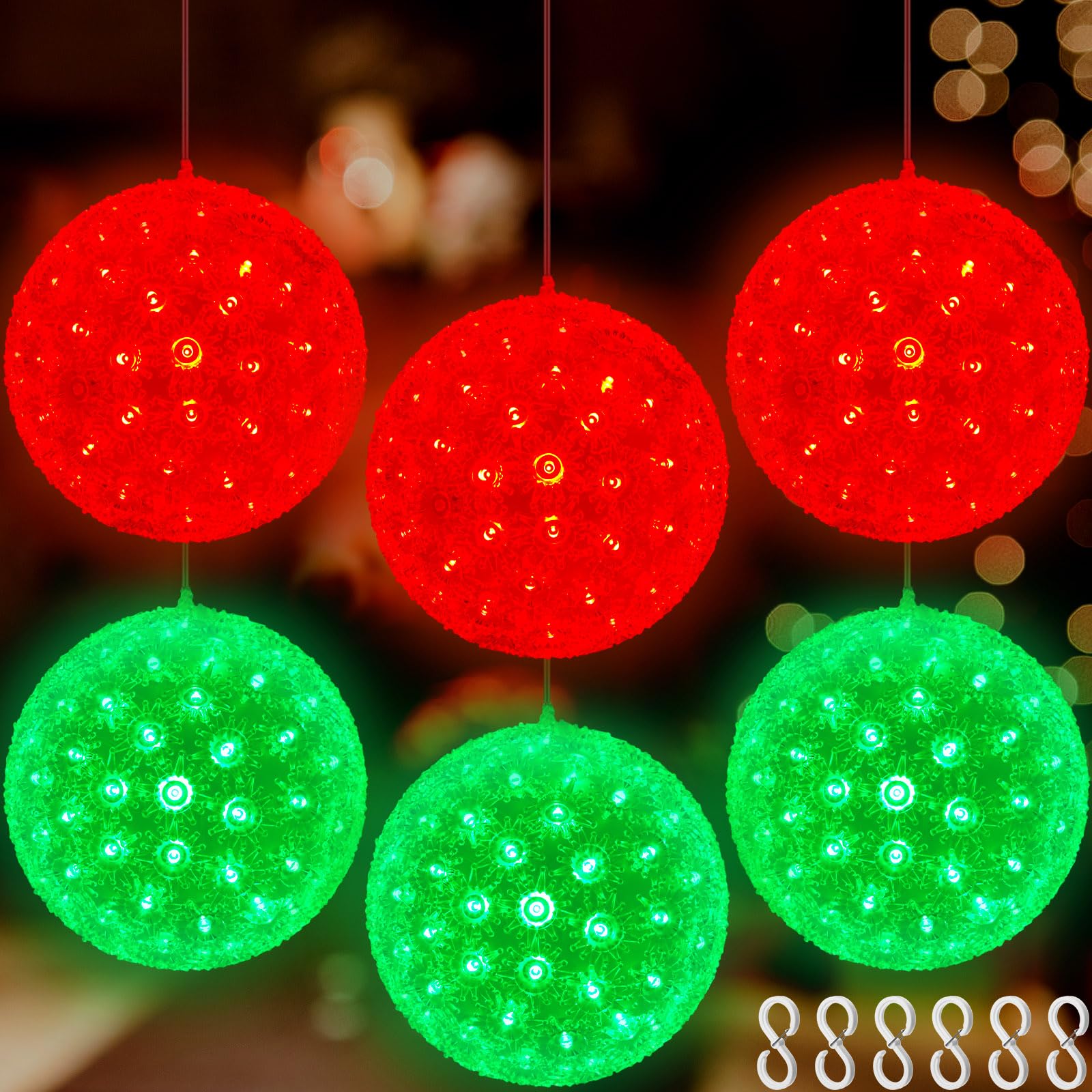 Boules lumineuses de Noël Baquler pour décoration de porche extérieur et fêtes de mariage