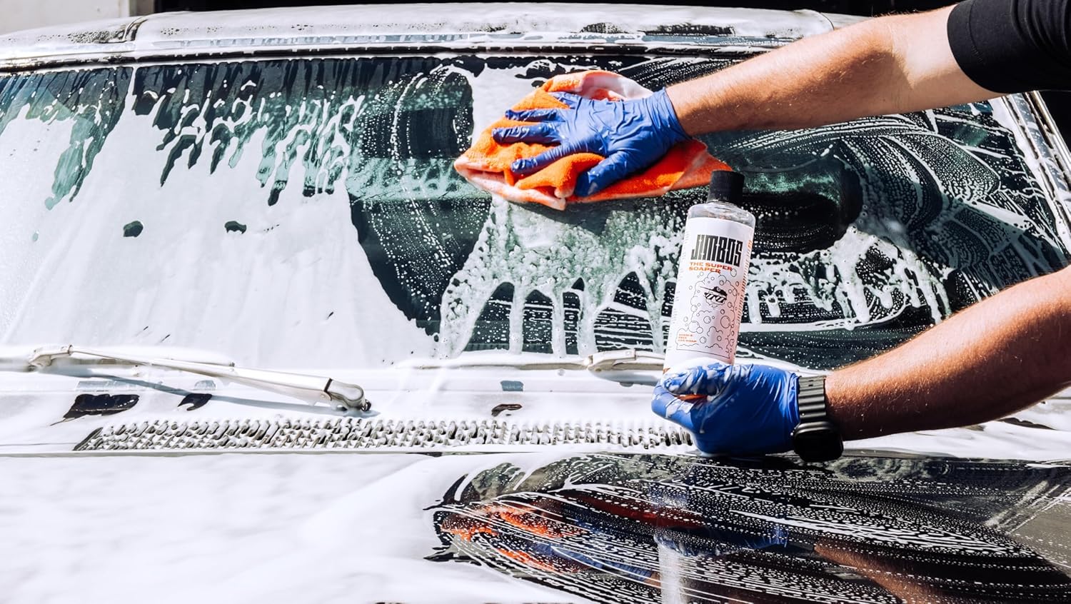 Jimbos SUPER SOAPER – Touchless Car Wash Soap Concentrate | High Foaming pH Neutral Car Shampoo for Foam Cannon, Pressure Washer & Rinseless Wash | Safe for Ceramic Coatings – 128 Fl oz