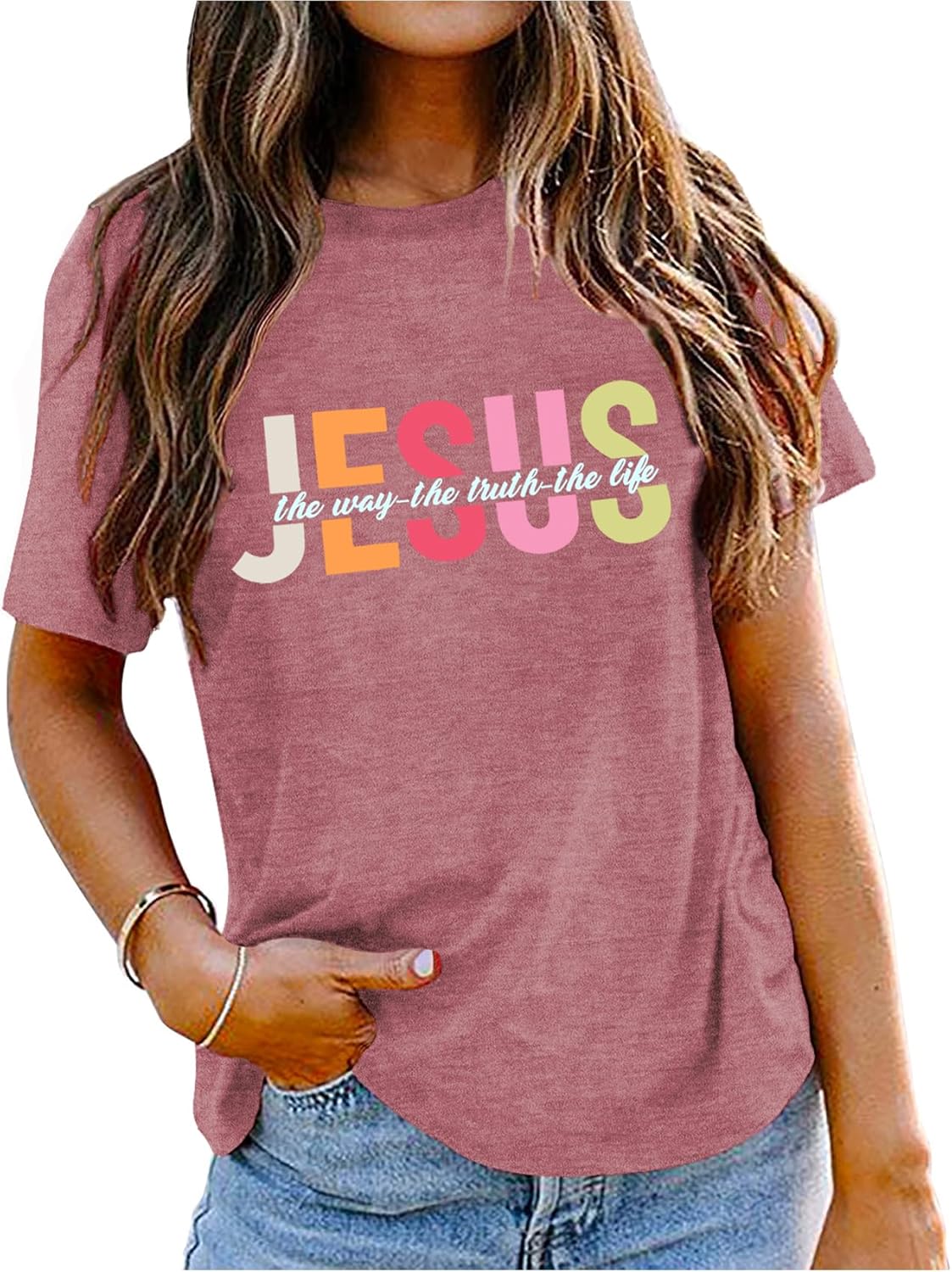 Jesus Shirt for Women Christian Religious Sayings T Shirts Bible Verse Inspirational Tee Tops - Image 2