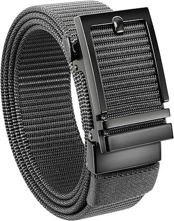 CHAOREN Ratchet Belts for Men, Nylon Web Golf Belt with Automatic Buckle
