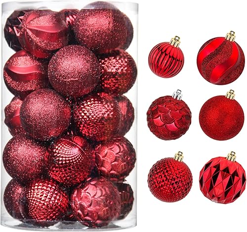 Moonet 31 - Esferas navideñas para decorar, de 2.75 pulgadas y 1.97 pulgadas, juego de color, irrompibles, esferas para adornar fiestas, bodas,