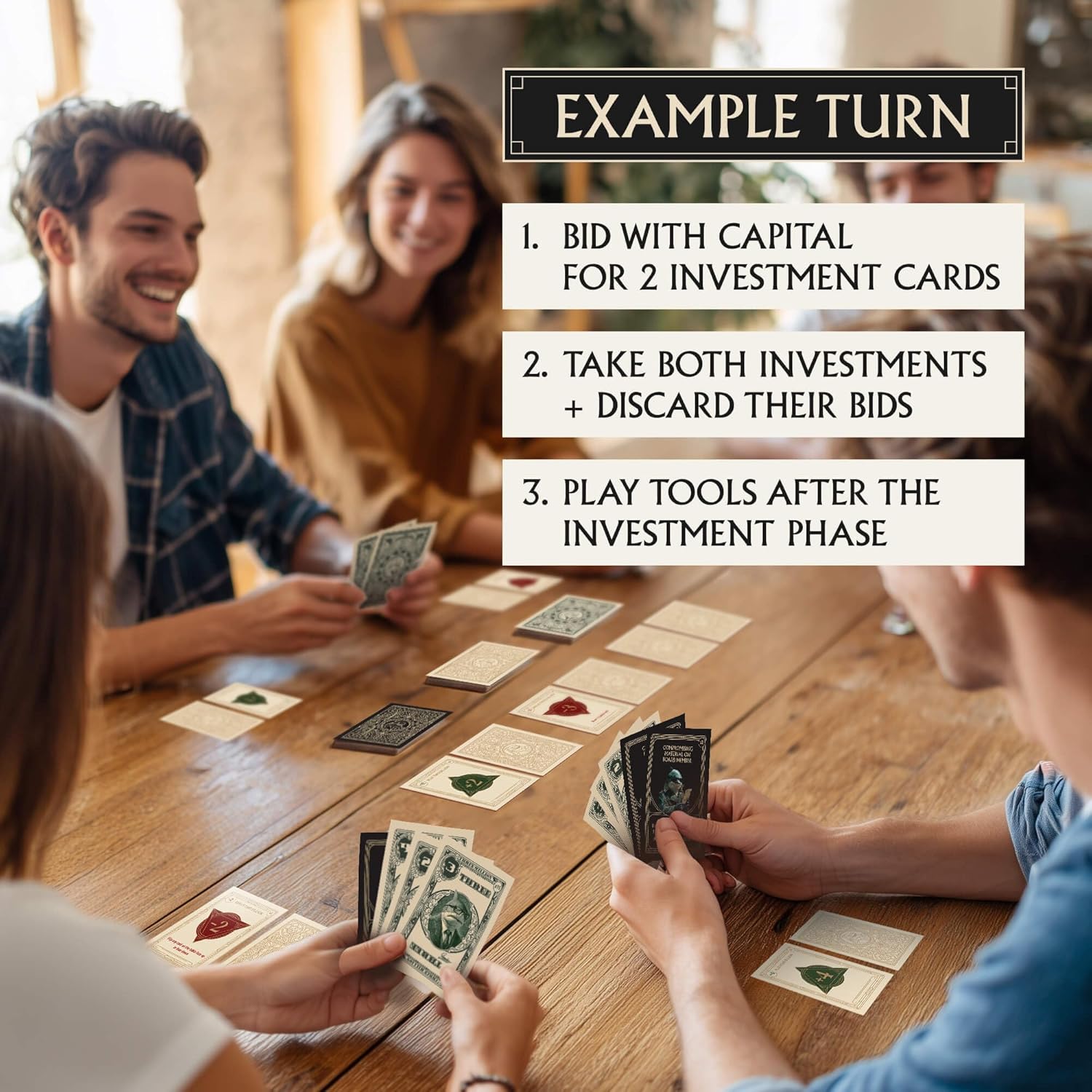 Sharks of Wall Street Auction Core Bidding Card Game – Portable, Quick, Entertaining, Easy To Learn - for Adults and Teens - Party, Travel and Family Game Night - 20-40 Min, Age 14+, 2-6 Players