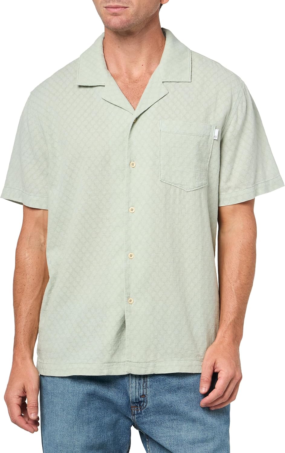 Mens Foster Short-Sleeved Relaxed Fit Camp Shirt