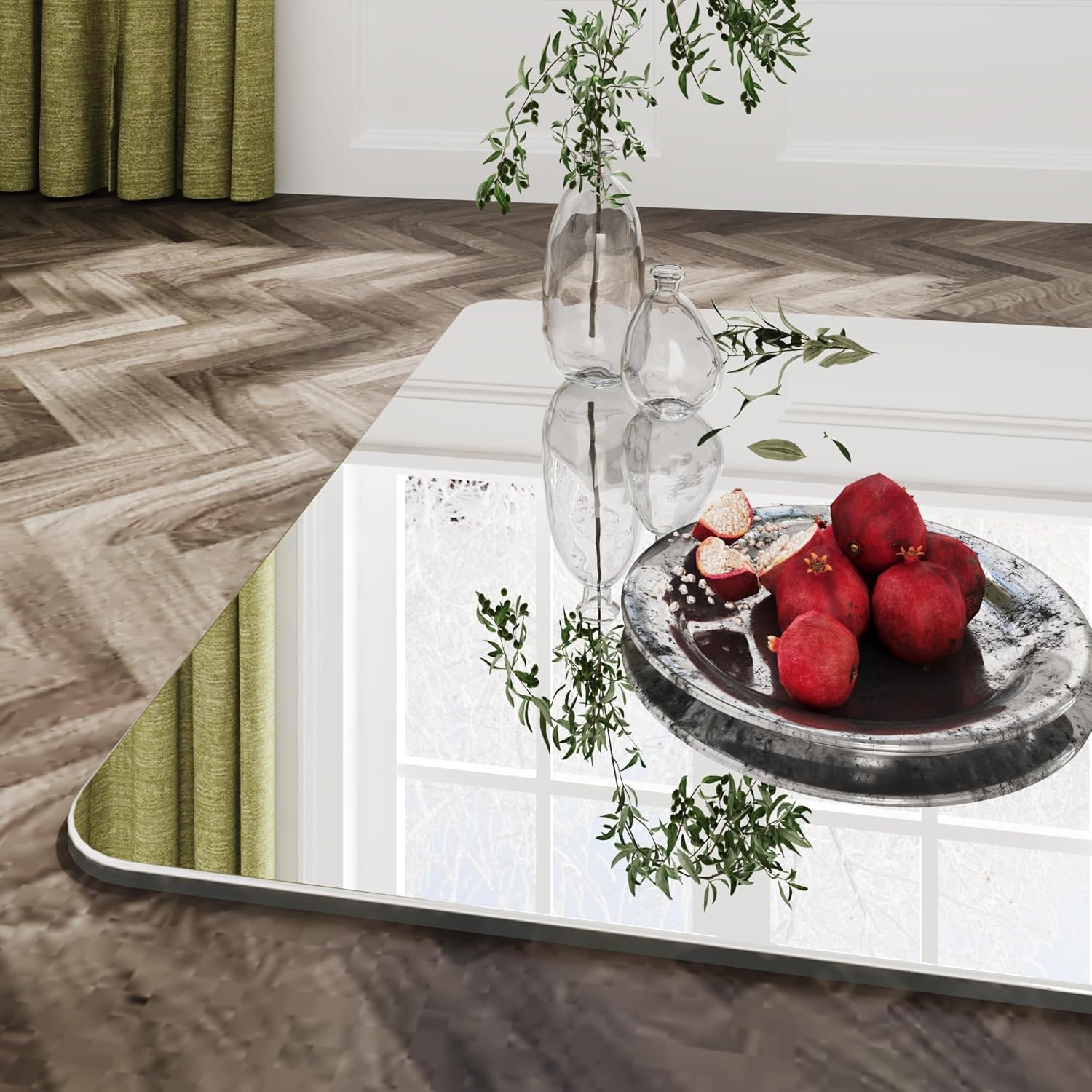 Frameless Mirror,Bathroom Mirrors for Over Sink,Beveled Mirror,Large Bathroom Mirror,Square Mirrors for Wall,36x55 in