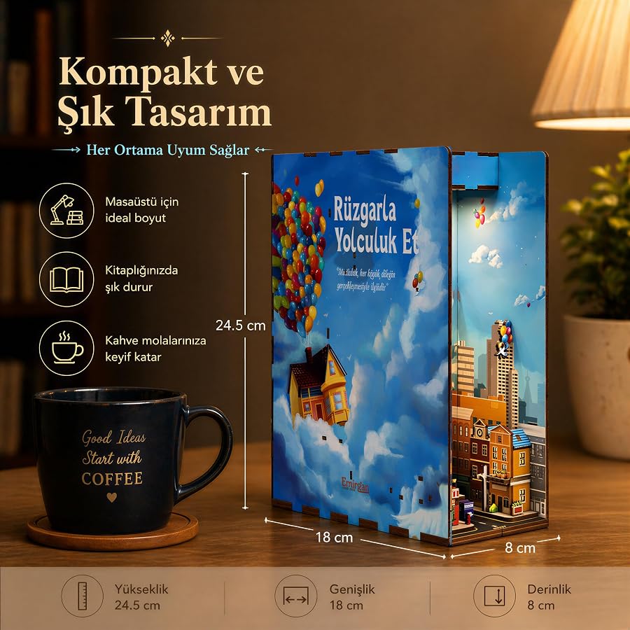 Balon Ev Book Nook DIY Kit - Görsel 3