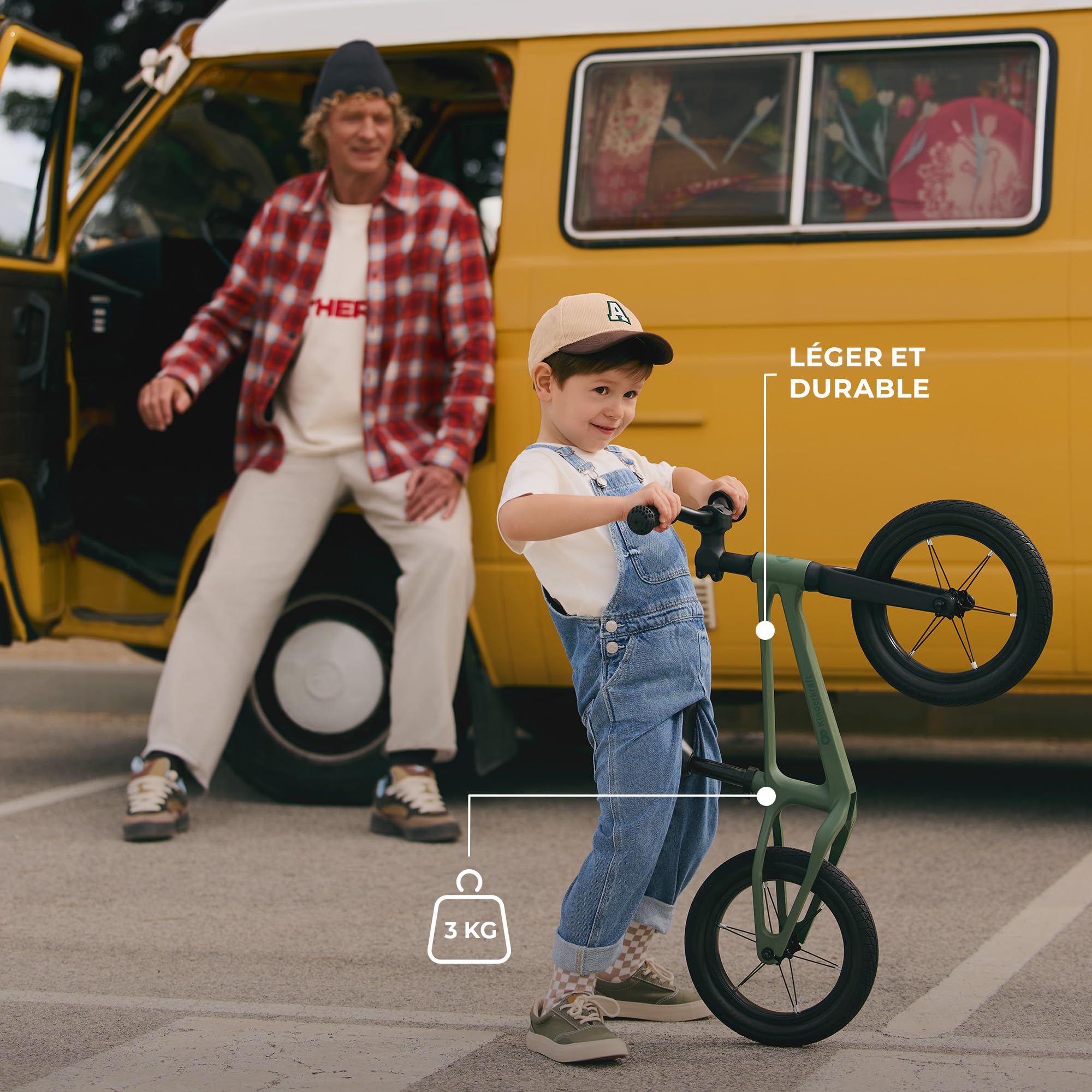 Kinderkraft ETER Draisienne jusqu'à 35 kg, vélo d'apprentissage léger, Roues de 12 ", Cadre en Nylon, Selle réglable en Hauteur, Direction limitée, poignées en Caoutchouc, Design Sportif, limotten