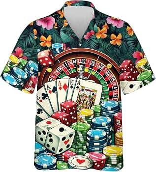 Amazon.com: Casino Men's Hawaiian Shirt - Tropical Floral Hawaiian