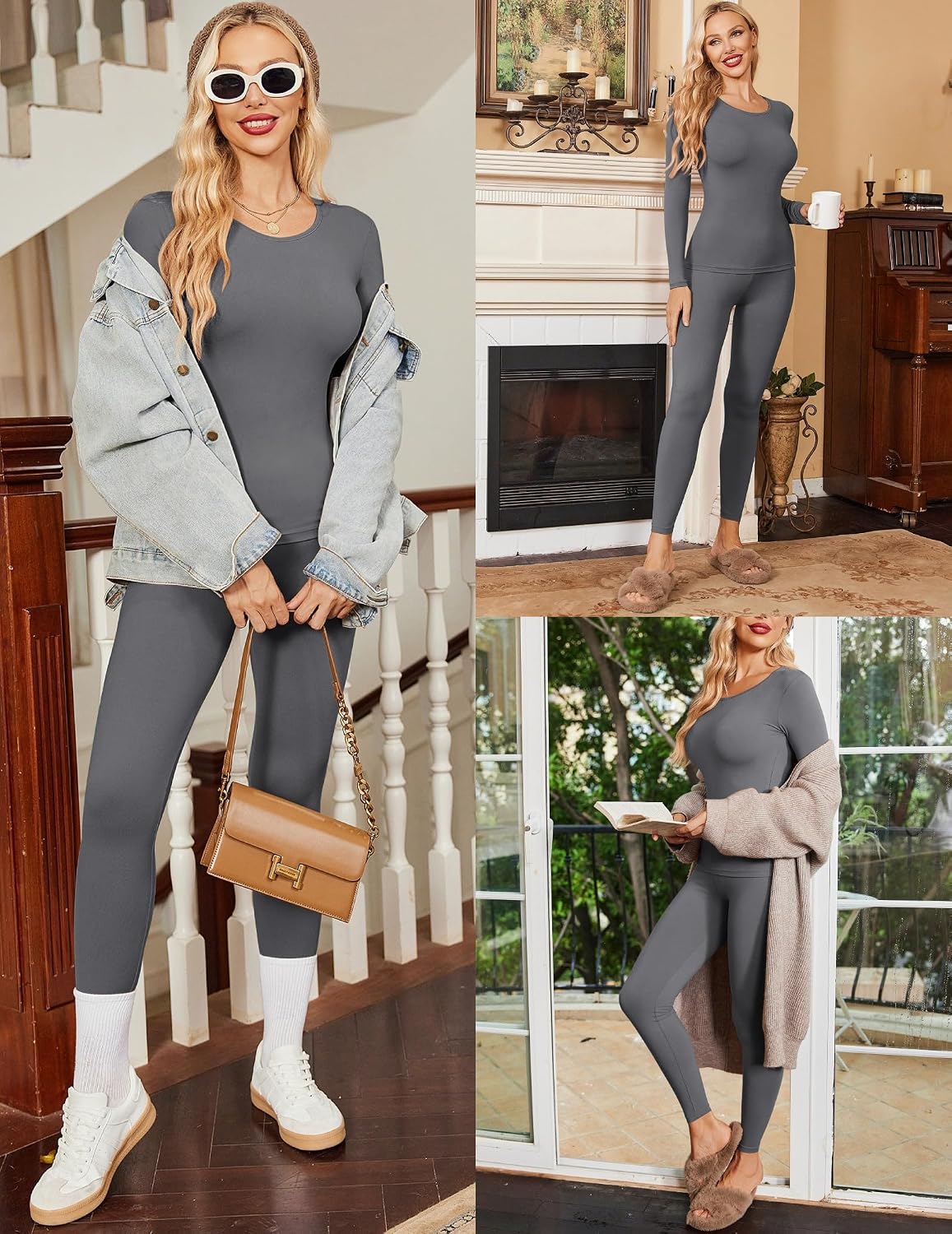 Thermal Underwear for Women Long Johns Base Layer Pajama Sets Cold Weather image 3