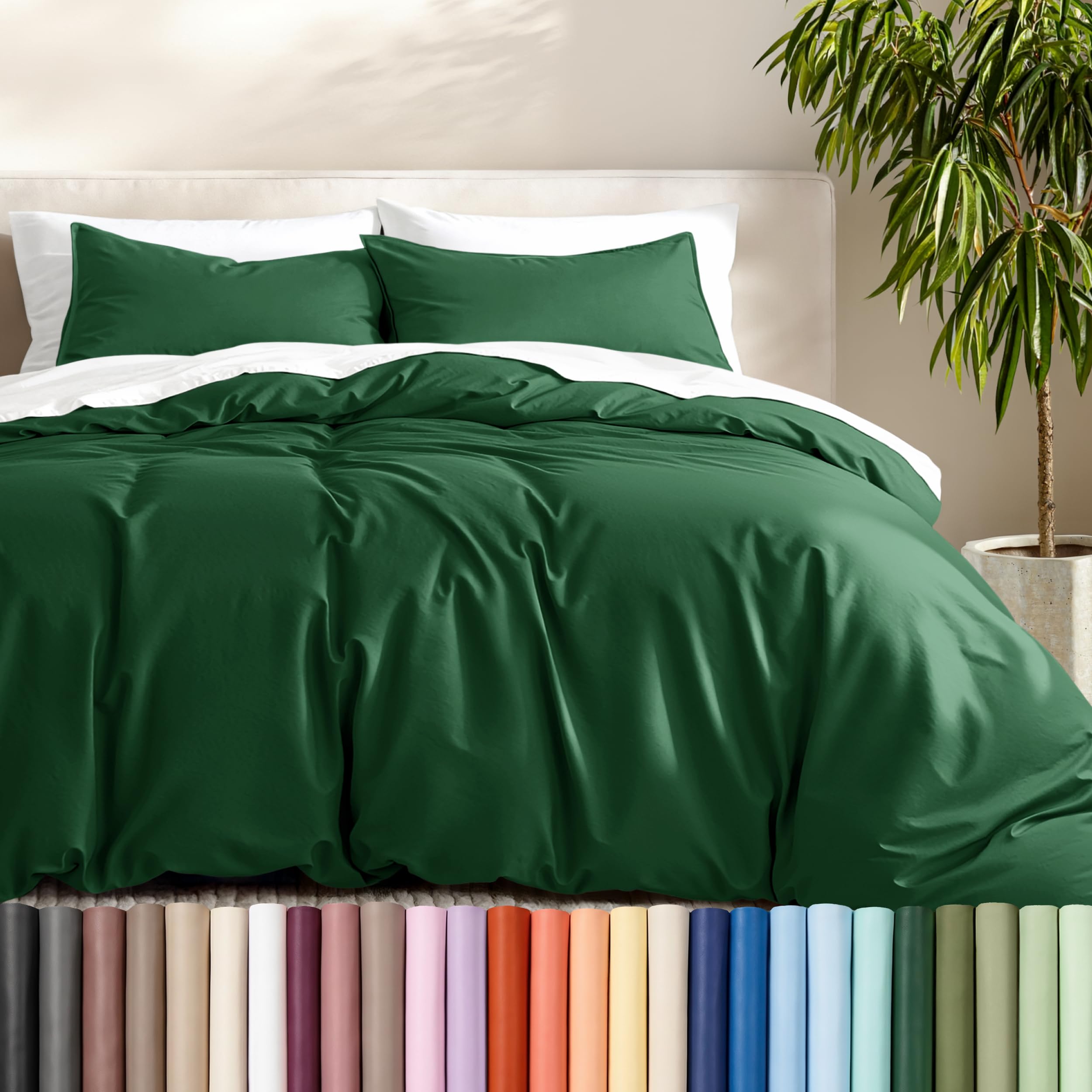 Bare Home Duvet Cover Set 1800 Ultra-Soft (King, Forest Green) โ image 1