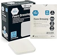 MedPride Sterile Foam Wound Dressings 4x4 Non-Adhesive Highly Absorbent Pads for Ulcers Pressure Sores 10 Pack
