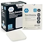 MED PRIDE Foam Dressings for Wounds 4x4in Sterile Non-Adhesive Pads Highly Absorbent Waterproof Medical Foam Padding (10 Count (Pack of 1))