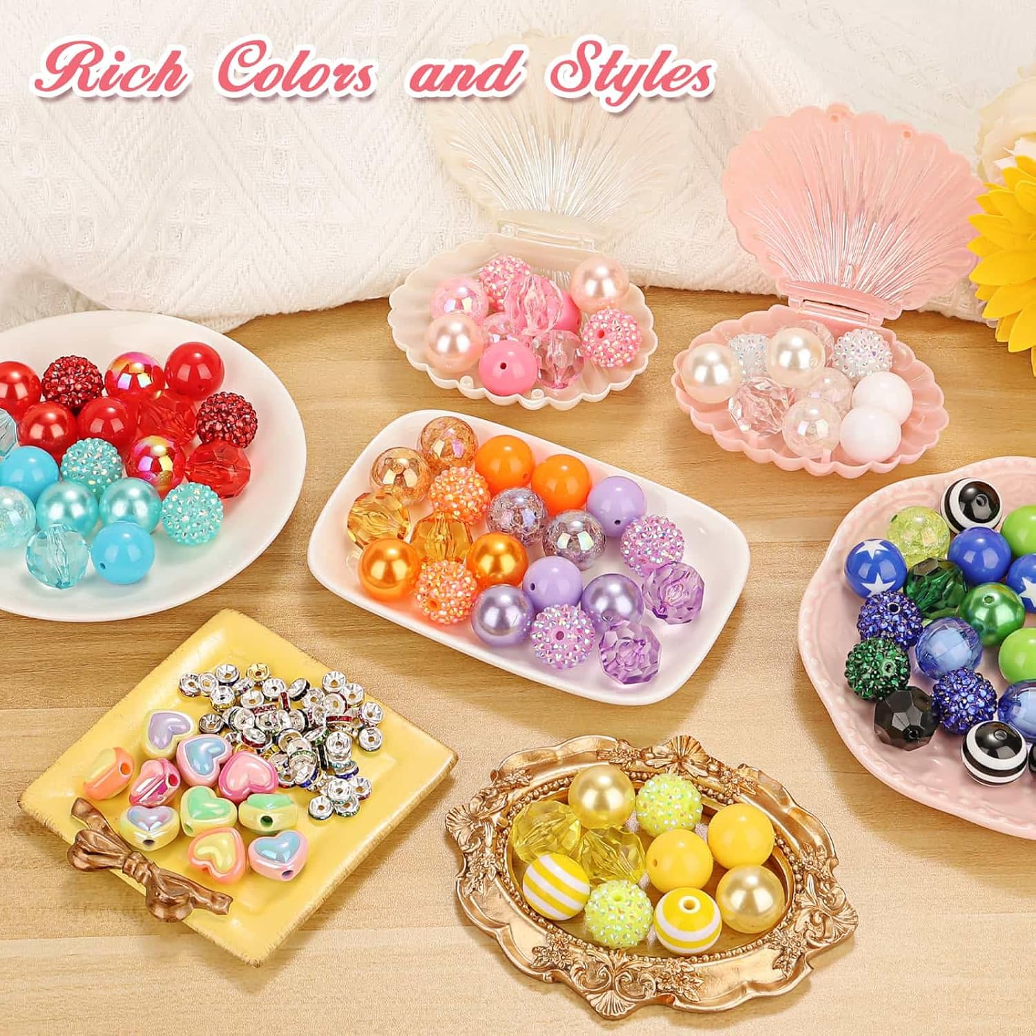 55 Pcs 20mm Multi-colored Acrylic/Resin Bubblegum Beads for Pens, Bracelets, Necklaces & Earrings - Image 5