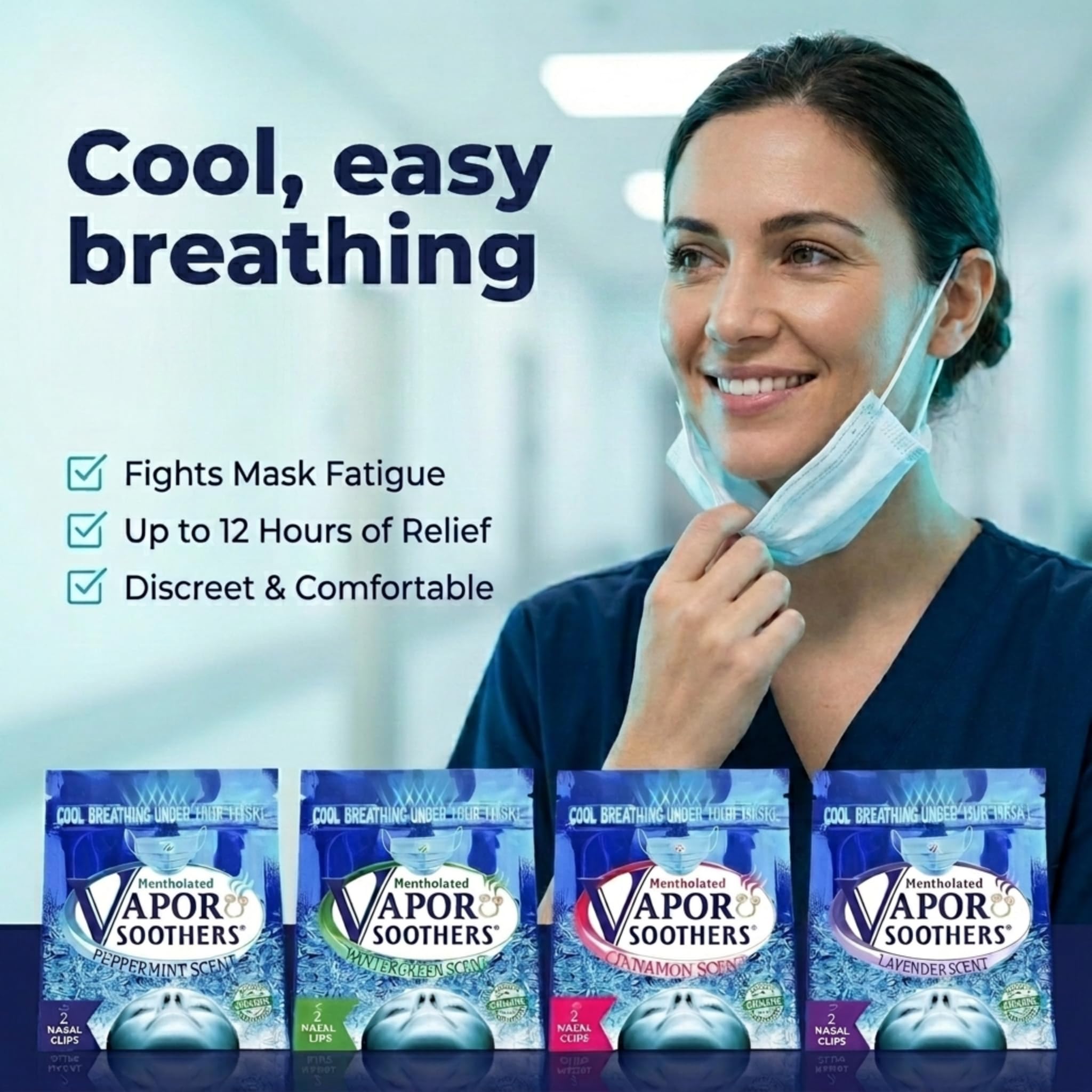 Nasal Dilators by Vapor Soothers | Scented Nose Rings for Nurses | Nose Clips for Cool & Easy Breathing | Instant Nasal Congestion Relief, Drug-Free | 4 Scent Variety Pack — Amazon image 7