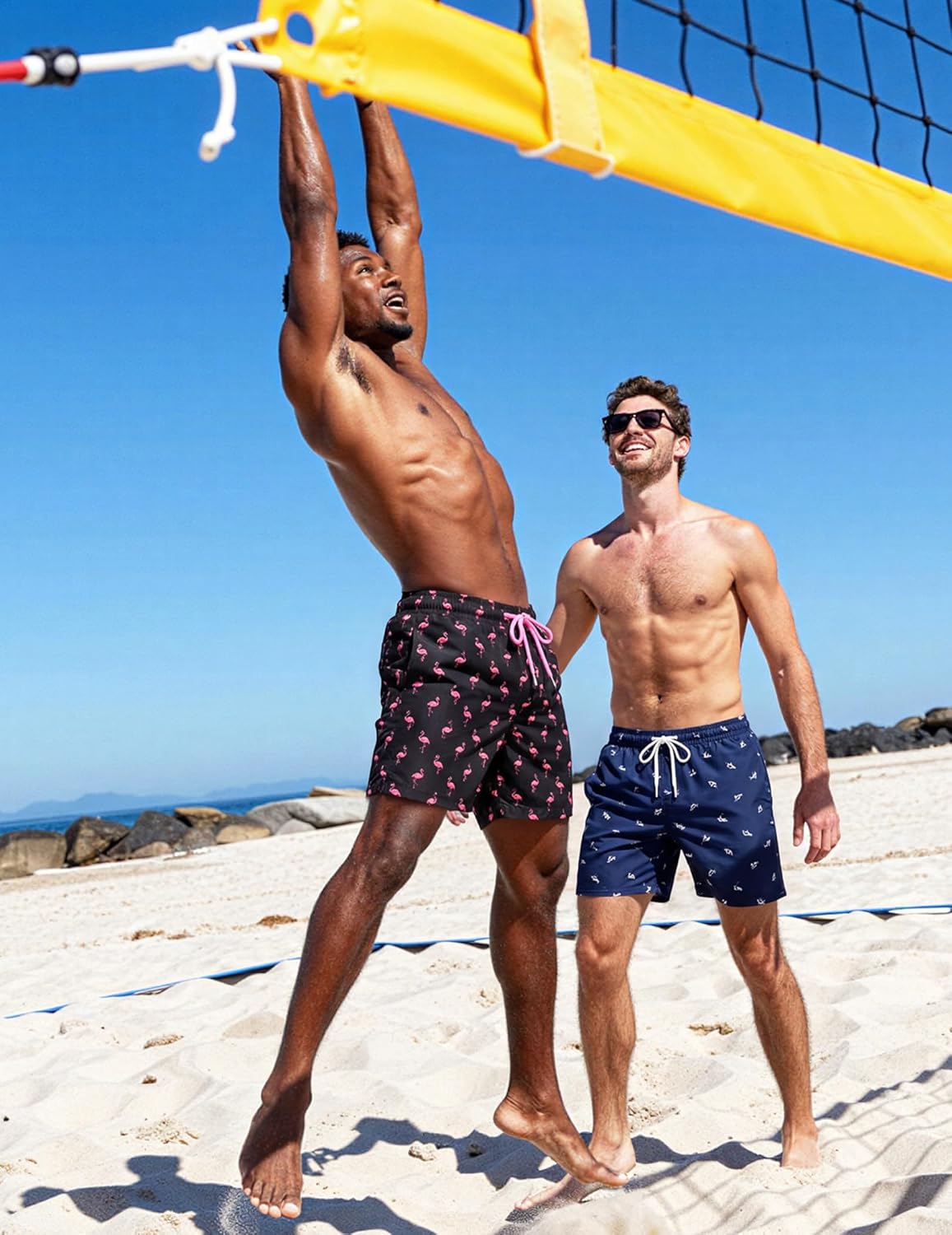 COOFANDY Mens Swim Trunks with Compression Liner Quick Dry 7 Inch Bathing Suit Beach Short with Zipper Pockets - Image 2