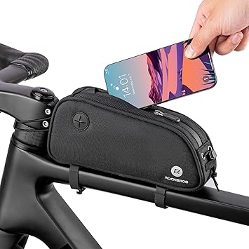 ROCKBROS Top Tube Bike Bag Bicycle Top Tube Bag Front Frame Bag Cycling Accessories Bike Pouch Lightweight Portable New Mounting System