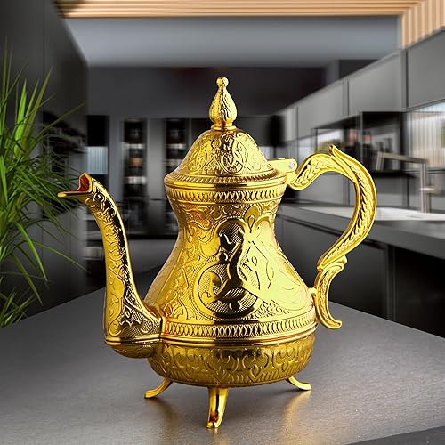 Miniatura 2 de Alisveristime Jarra decorativa Zamac - Elegante tetera ornamental para decoración del hogar (oro y plata) (oro, mediana)