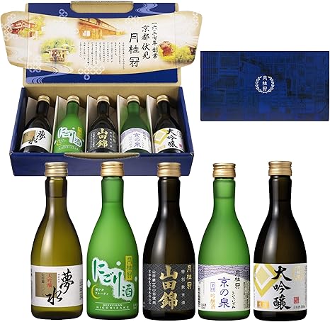 Amazon Co Jp 家呑みのお楽しみ 大吟醸 純米 にごり 飲みくらべギフトセット 月桂冠 日本酒 京都府 300ml 5本 食品 飲料 お酒