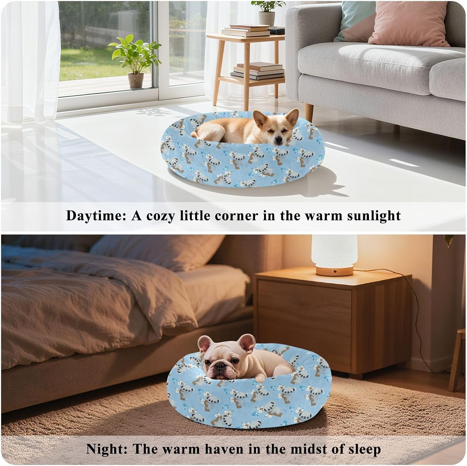 Wudan Pet Cat Bed Removable & Washable Fluffy Dog Pillow Bed for Small Size Pets Supplies M Koala with Branches