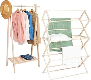 Pennsylvania Woodworks Handcrafted Maple Garment Rack & Solid Maple Hardwood Laundry Rack for Large Clothes and Bedding