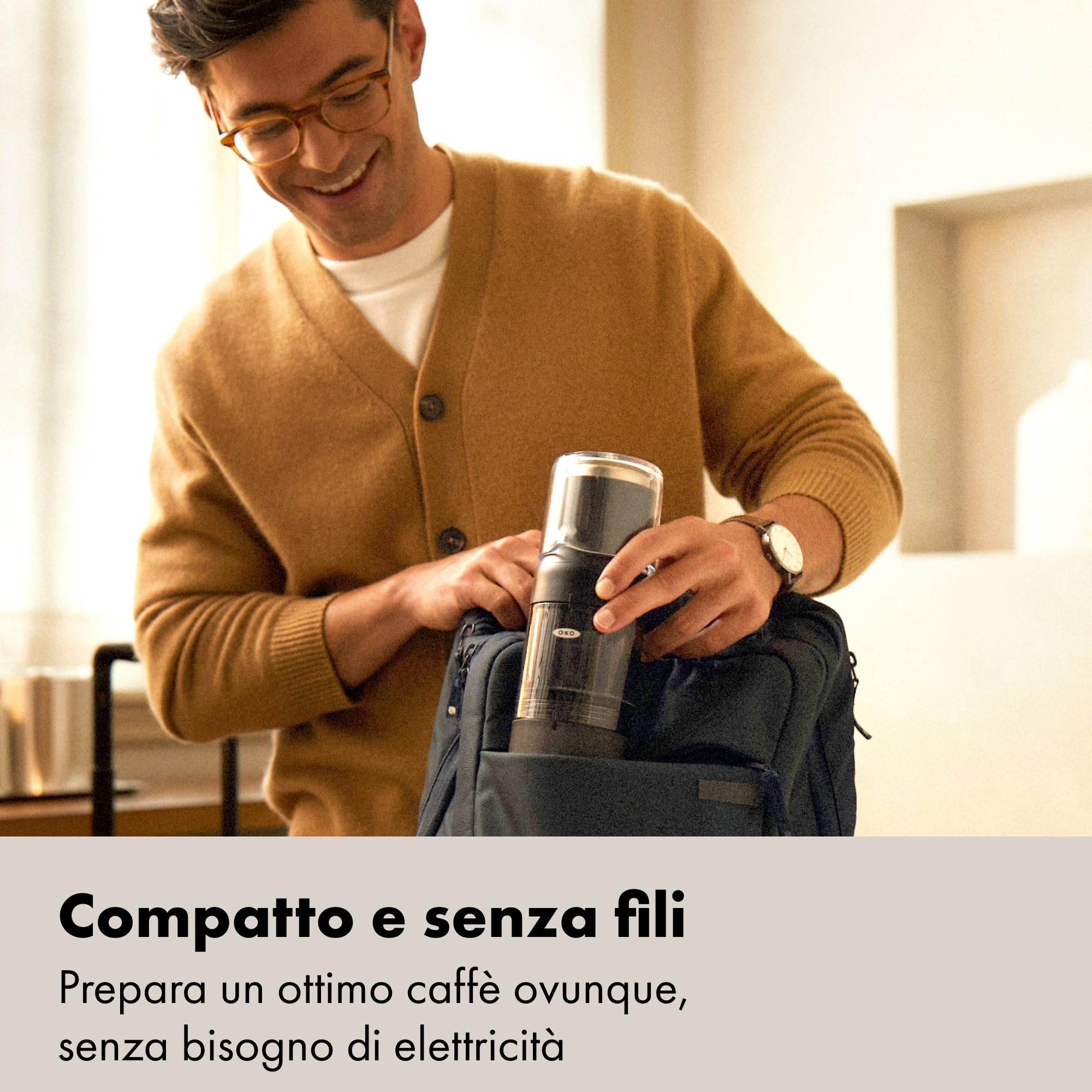 OXO Brew Rapid Brewer - Caffettiera manuale portatile, filtro in acciaio inossidabile integrato, resistenza regolabile, compatta e leggera, non sono necessari cialde o filtri di carta