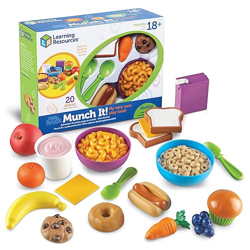 Recursos de Aprendizaje New Sprouts Munch It! Alimentos de Juego Pretend, Desarrolla el Juego Imaginativo, Alimentos de Juego para Niñes, Alimentos de Juego para Picnic, 20 Piezas, Edades 18 Meses +