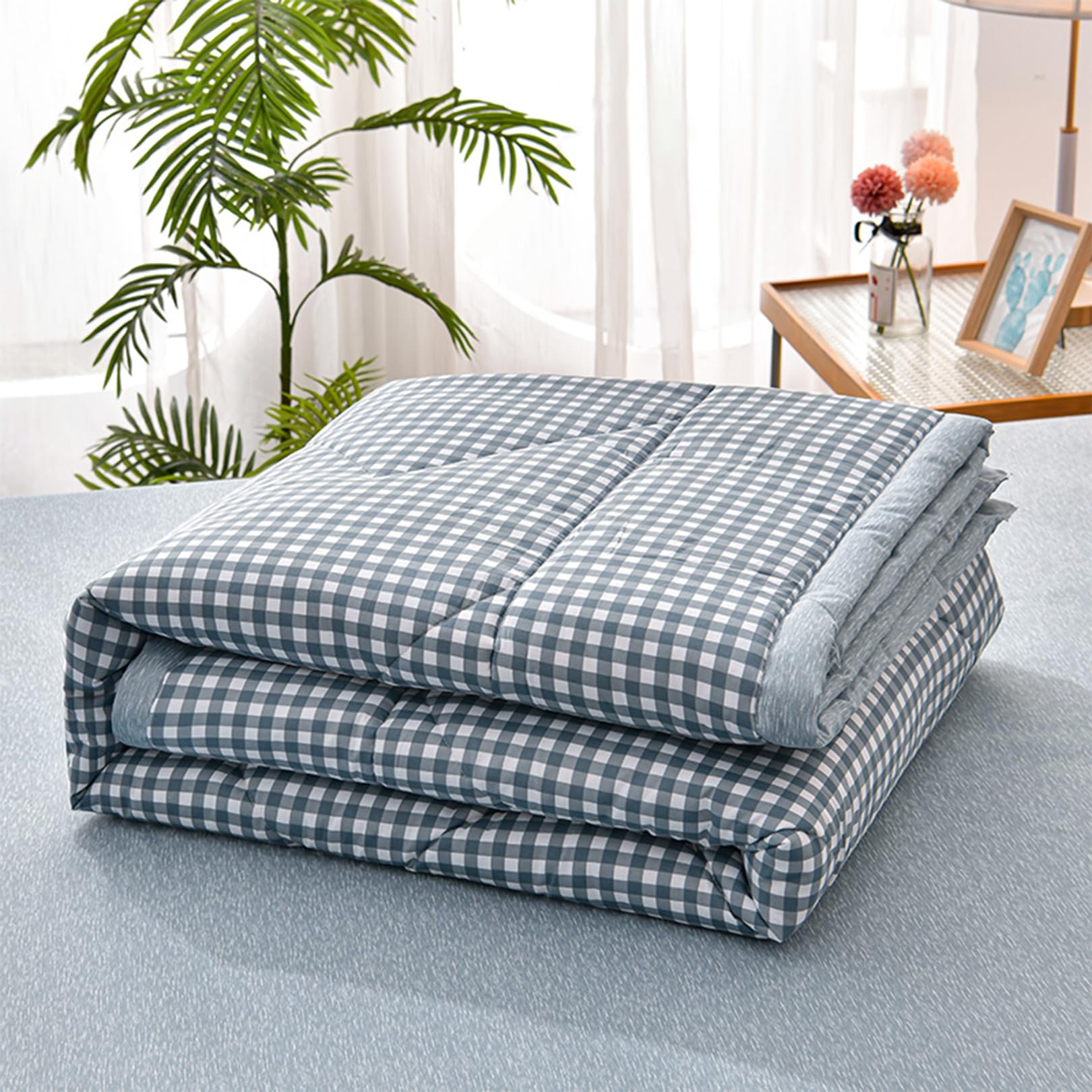 Quilted Bedspread for Single Double Size, Soft Lightweight Printed Pattern Reversible Quilted Bed Throw Patchwork Quilt, Sofa Blanket,B,100x150cm