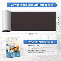 Vista 100 de KING MOUNTAIN Parche de reparación de lona de 9 x 11 pulgadas, 2 piezas, parche de tela impermeable autoadhesivo para sofás, tiendas de campaña