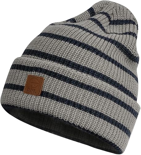 CLAPE Gorro de punto unisex con puños estilo trineo, gorro de punto a rayas a la moda, gorro de punto cálido y acogedor, gorro de esquí Skullies