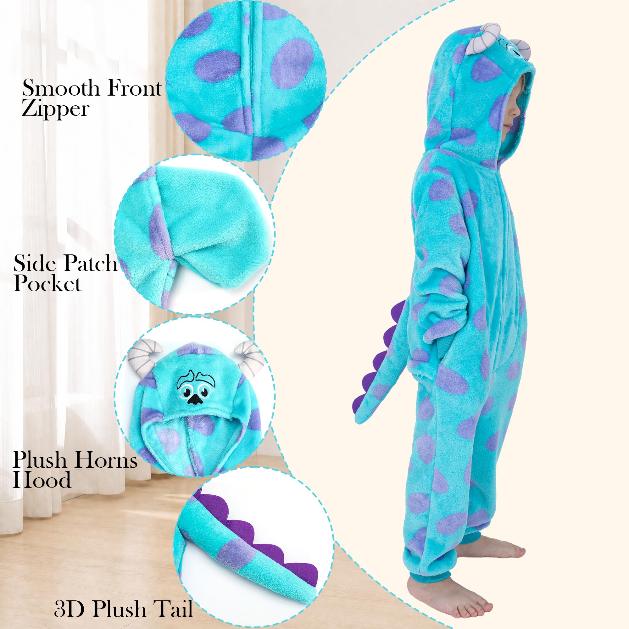 Sincere Party Costume d'animaux de cache-couche de monstre bleu pour les enfants