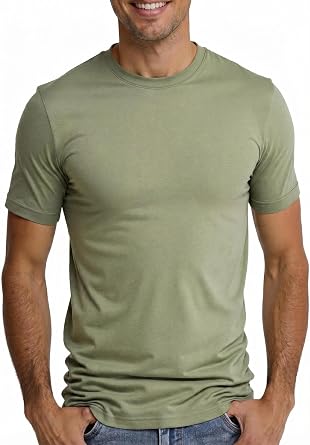 Huata Mens T-Shirt Short Sleeve Crewneck Cotton Tees