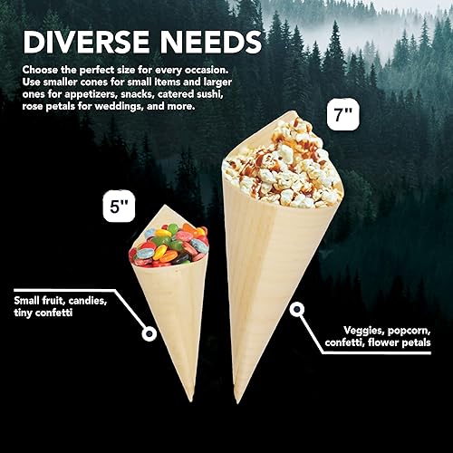 Miniatura 5 de Party Essentials Desechable, ecológico, biodegradable, juego de porciones de miniware para presentación de alimentos, aperitivos, frutas, embutidos,