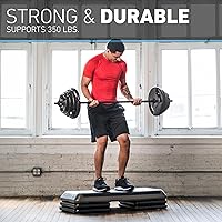 Vista 3 de La Plataforma de Ejercicio STEP Original, Escalón de Tamaño de Gimnasio para Ejercicio en Casa con 4 Elevadores Apilables para Ajustes de Altura