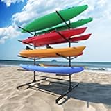 VIYET Heavy-Duty Kayak Storage Rack for Garage & Outdoor, Adjustable Kayak Racks for Kayak, Canoe, Surfboard & Paddleboard,Durable Outdoor Kayak Storage Rack（Black）
