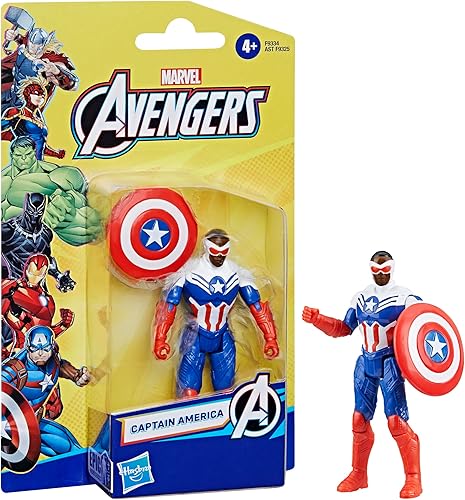 Miniatura 3 de Marvel Epic Hero Series - Figura de acción del Capitán América, 4 pulgadas, juguetes de superhéroes de los Vengadores para niños a partir de 4 años