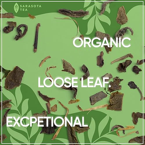 Miniatura 7 de Té orgánico de hojas sueltas verde jazmín  Té verde chino fragante perfumado con flores de jazmín  Orgánico USDA  Bolsa a granel de 1 libra  Floral