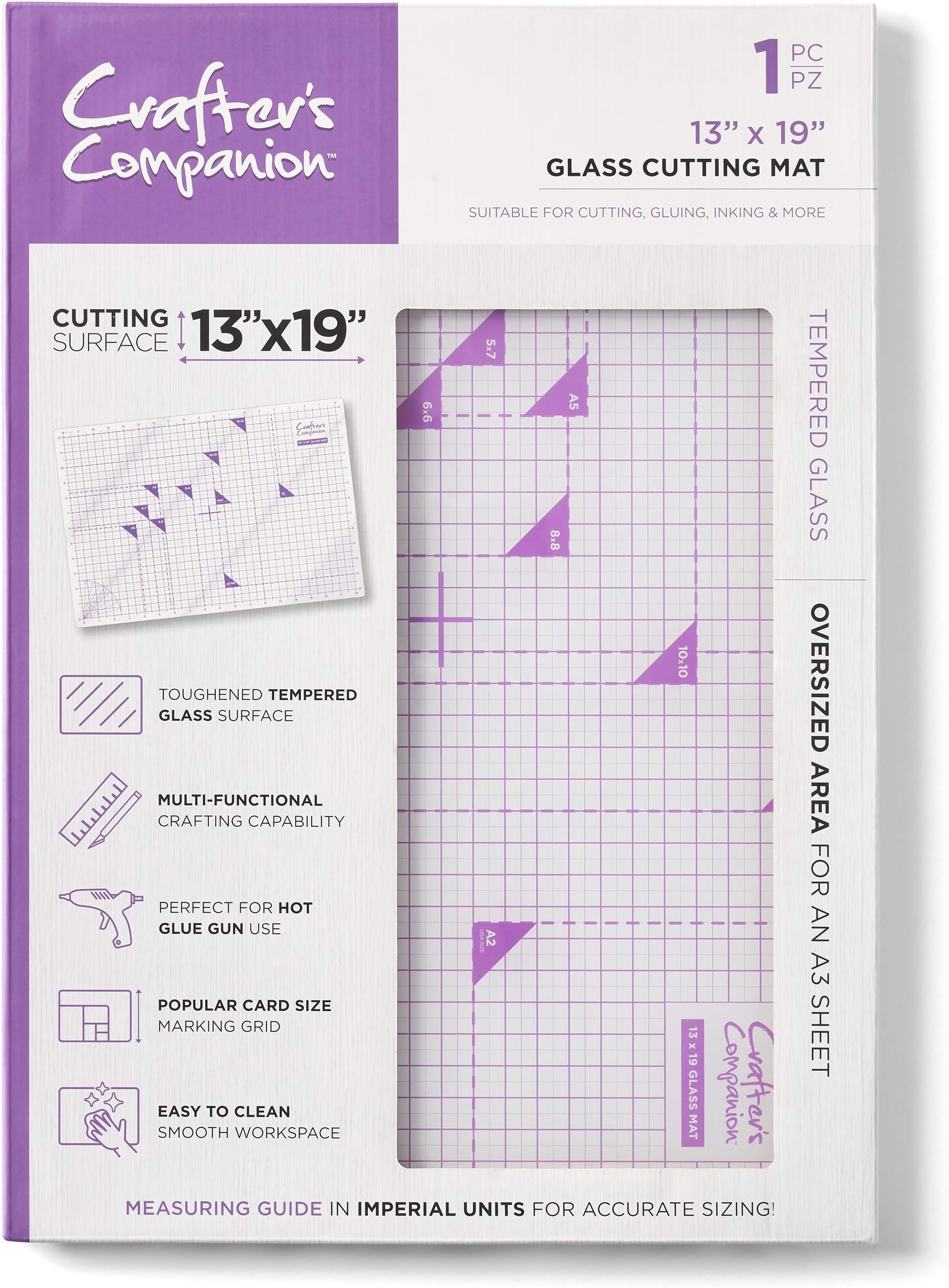 "Crafters Companion 13"" x 19"" Glass Cutting Mat", Multi, CC-TOOL-GMAT-19